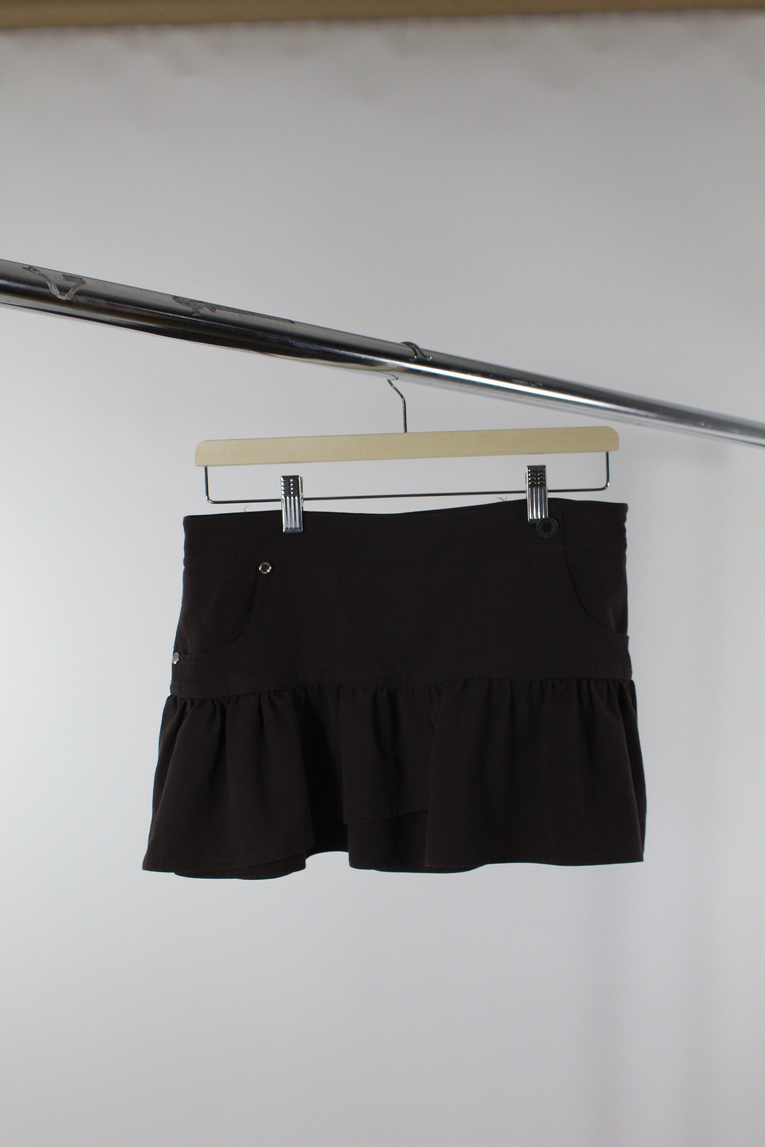 Brown ruffle skirt